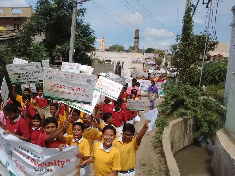 Students Rallies for Peace & Humanity in Kalaburagi