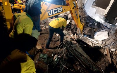 **Rescue Operations Conclude After Bengaluru Building Collapse: HRS Volunteers Provide Support to Grieving Families**